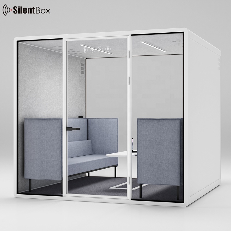 Soundproof work pod with table acoustic silent booth office silent pod