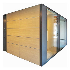 Full height used office glass partition wooden partition wall wood panel partition divider