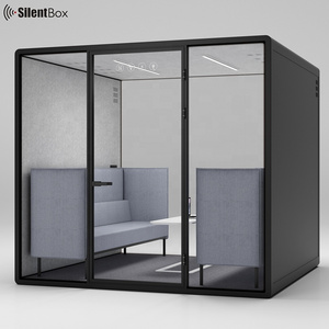 Soundproof work pod with table acoustic silent booth office silent pod