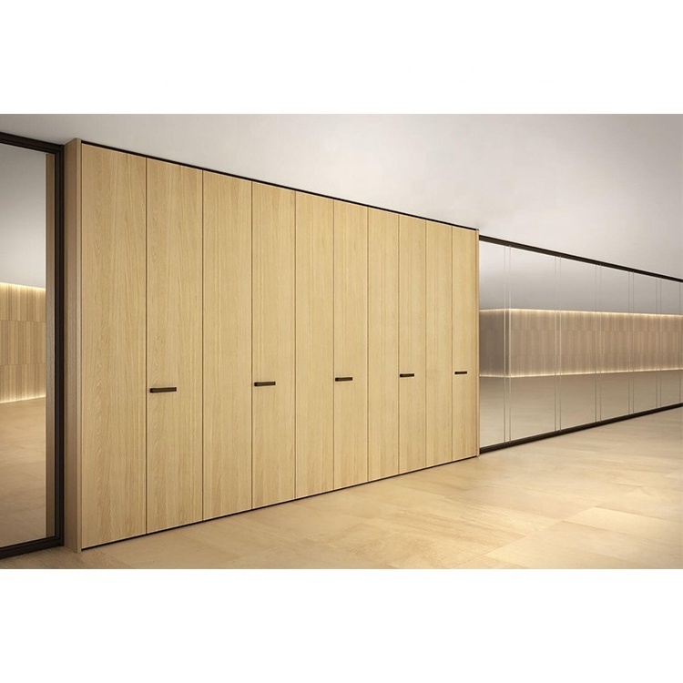 Soundproof glass wooden partition divider wall for conference room