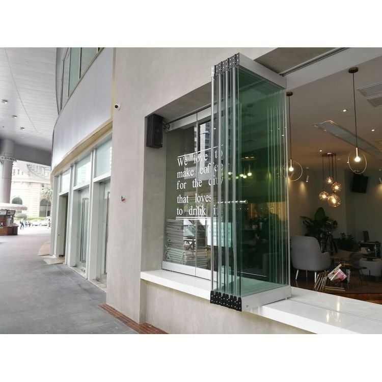 Latest European American Style Standards Soundproof Movable Frameless Glass Door Folding Door Frameless Folding