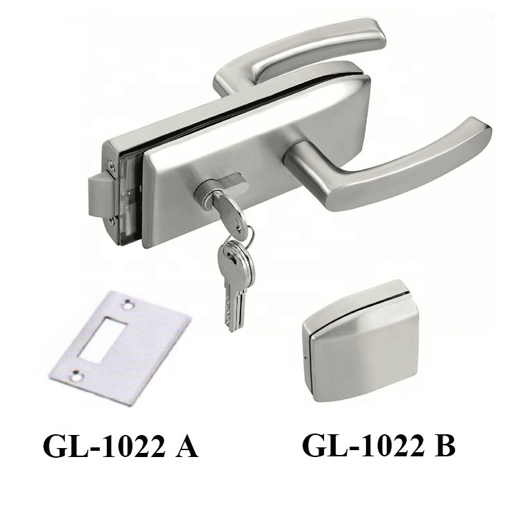 Glass door lock with handle sliding door swing door lock