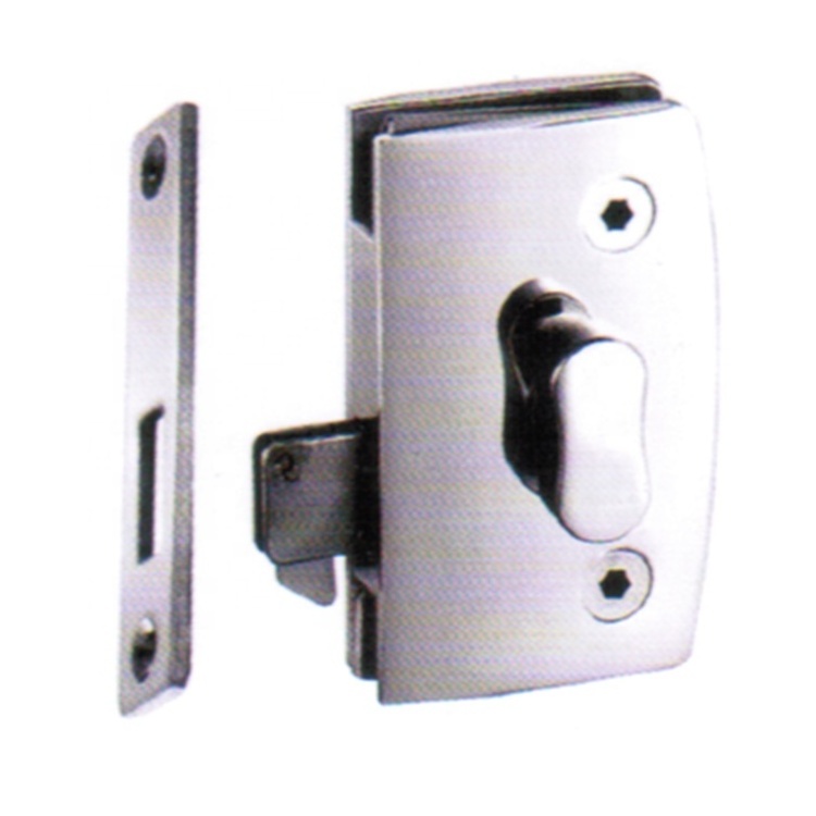 Public Glass Toilet Lock Hardware Stainless Steel Indicator Door Lock