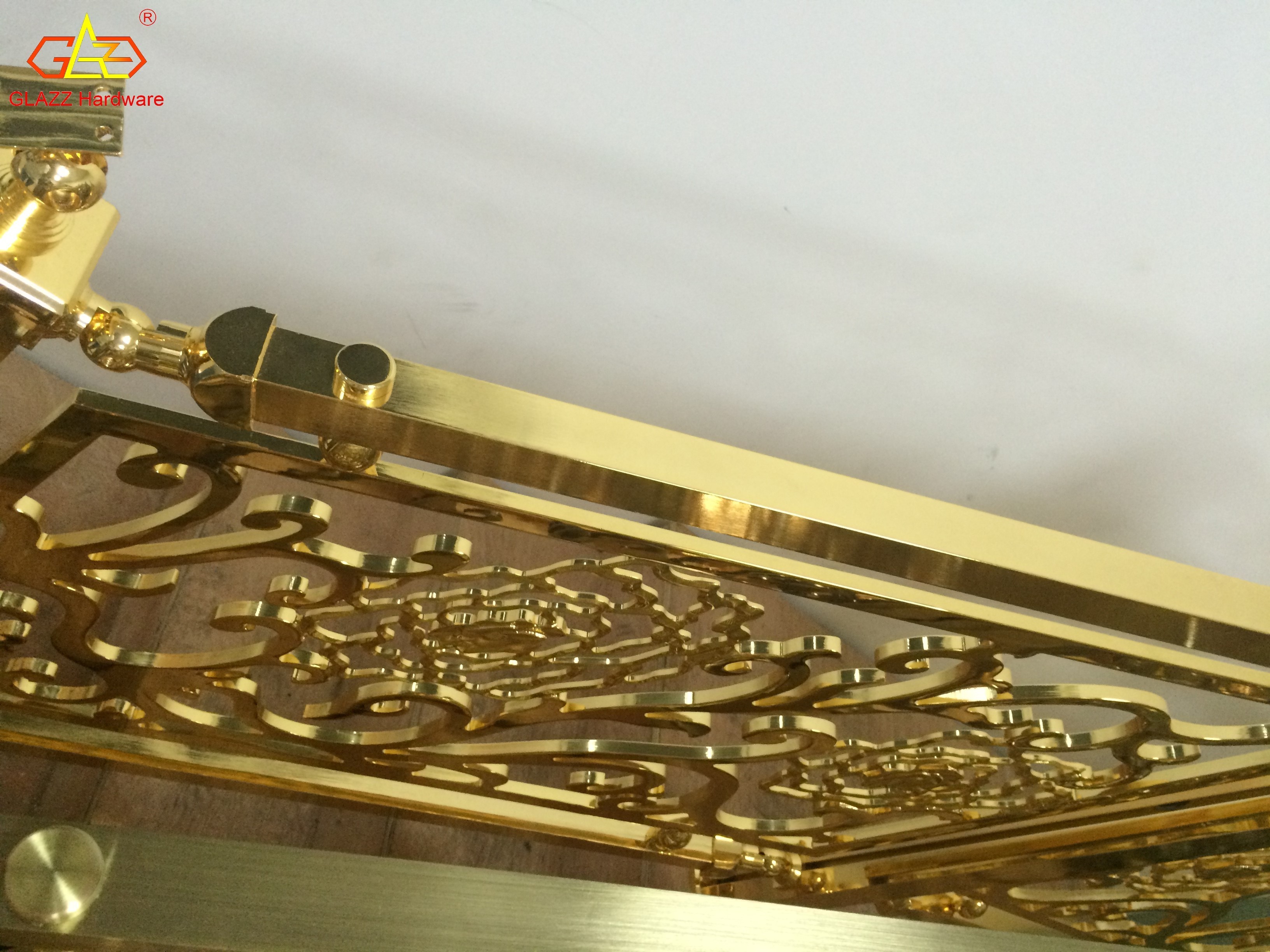 Luxury gold stainless steel villa staircase handrail golden balustrades handrails