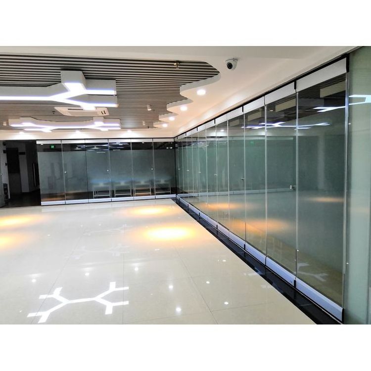 Latest European American Style Standards Soundproof Movable Frameless Glass Door Folding Door Frameless Folding