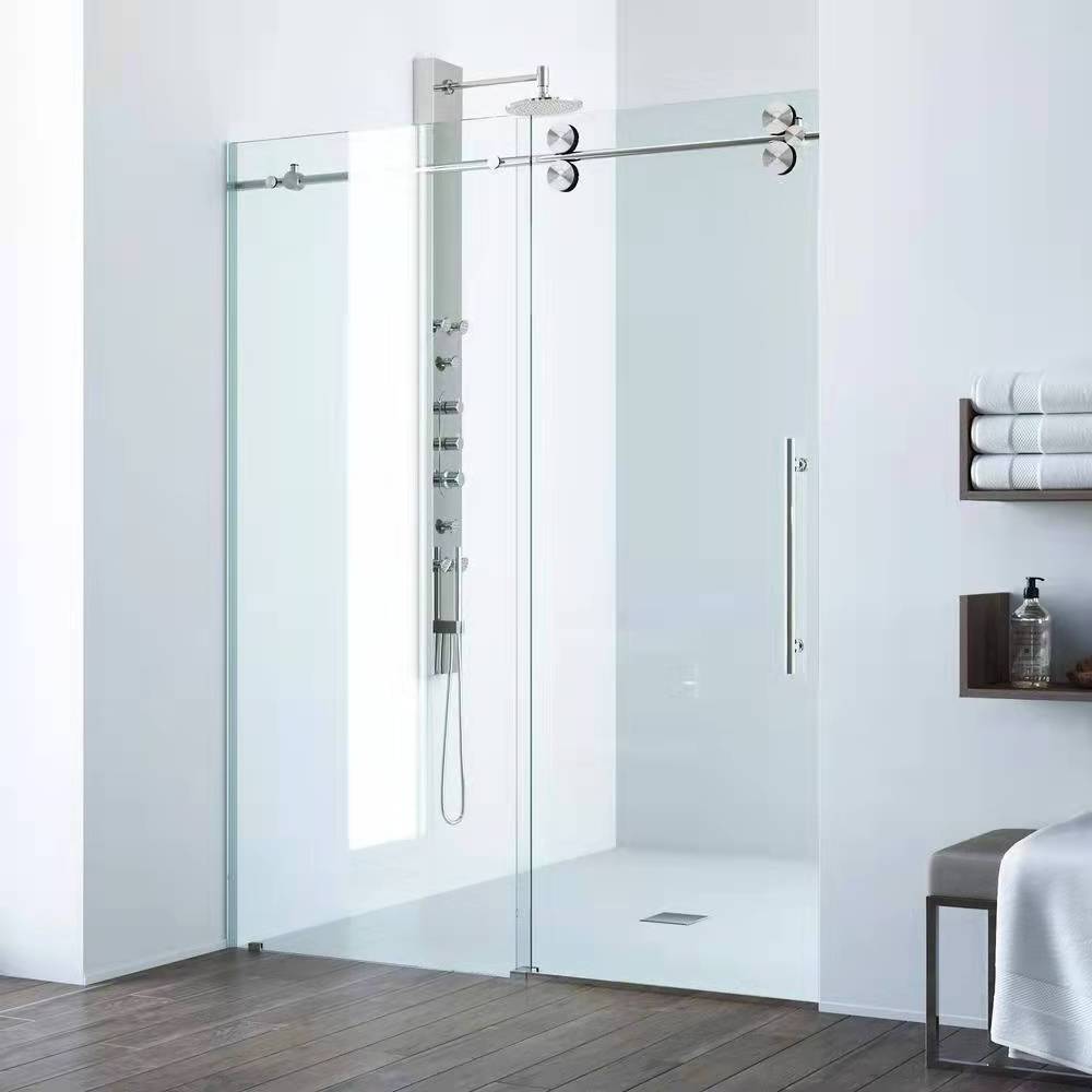 Simple and fashionable glass frameless shower room sliding door