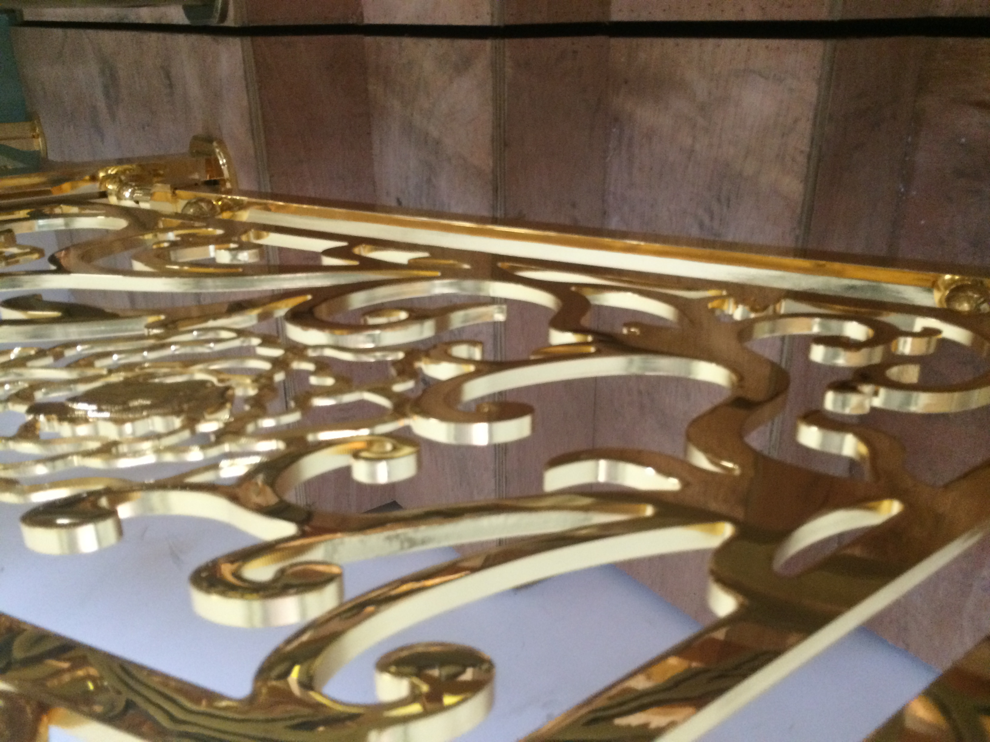 Luxury gold stainless steel villa staircase handrail golden balustrades handrails