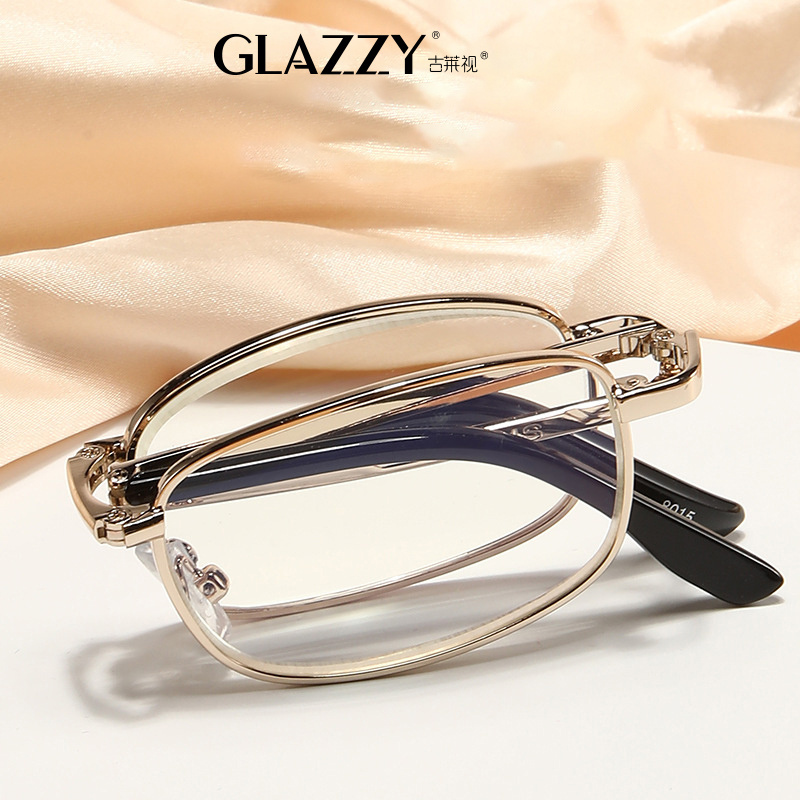 Glazzy Presbyopic Reader Eyeglasses Bifocal Foldable Big Anti Blue Gafas Fotocromatic Light Reading Glasses