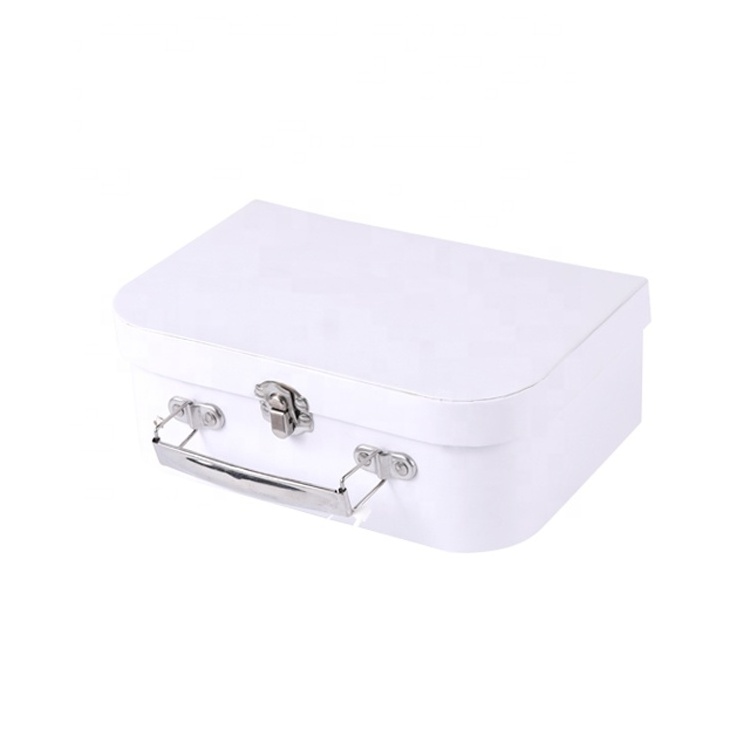 Custom High Quality Luxury Paper Suitcase Packaging White Cardboard Suitcase Gift Box With Lock