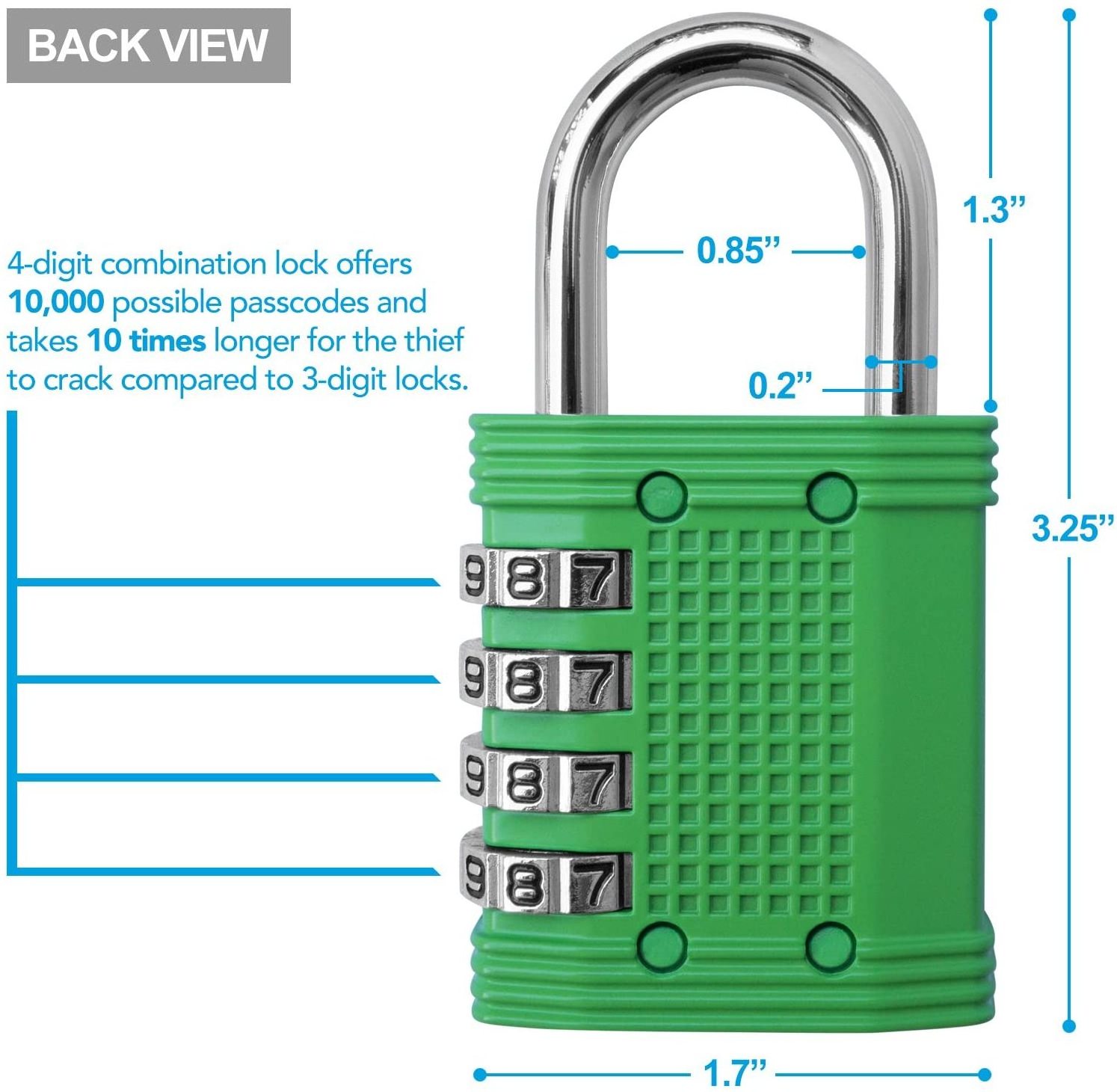 Gym Sports School  Employee padlock Locker Outdoor Padlock 4 Digit Combination Lock