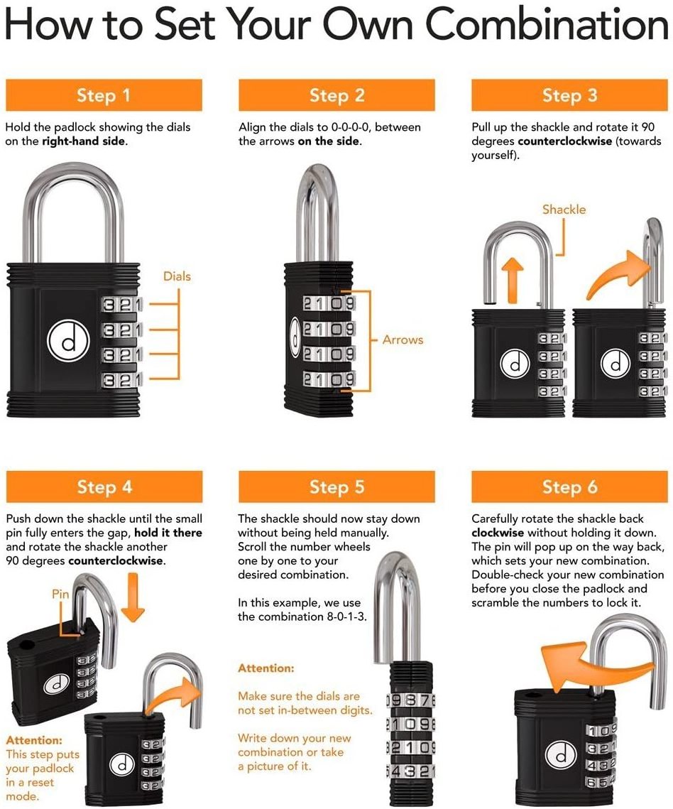 Gym Sports School  Employee padlock Locker Outdoor Padlock 4 Digit Combination Lock