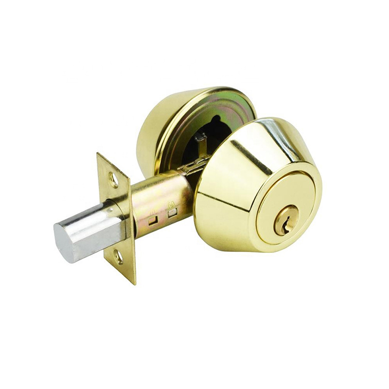 Combo lock polished brass tubular cylindrical knob single deadbolt combination door locks US3 lockset