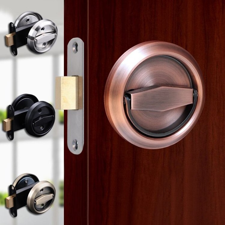 Double-sided Lock Stainless Steel 304 Recessed Invisible Cup Handle Privacy Hidden Door Cabinet Pulls Fire Proof Locks