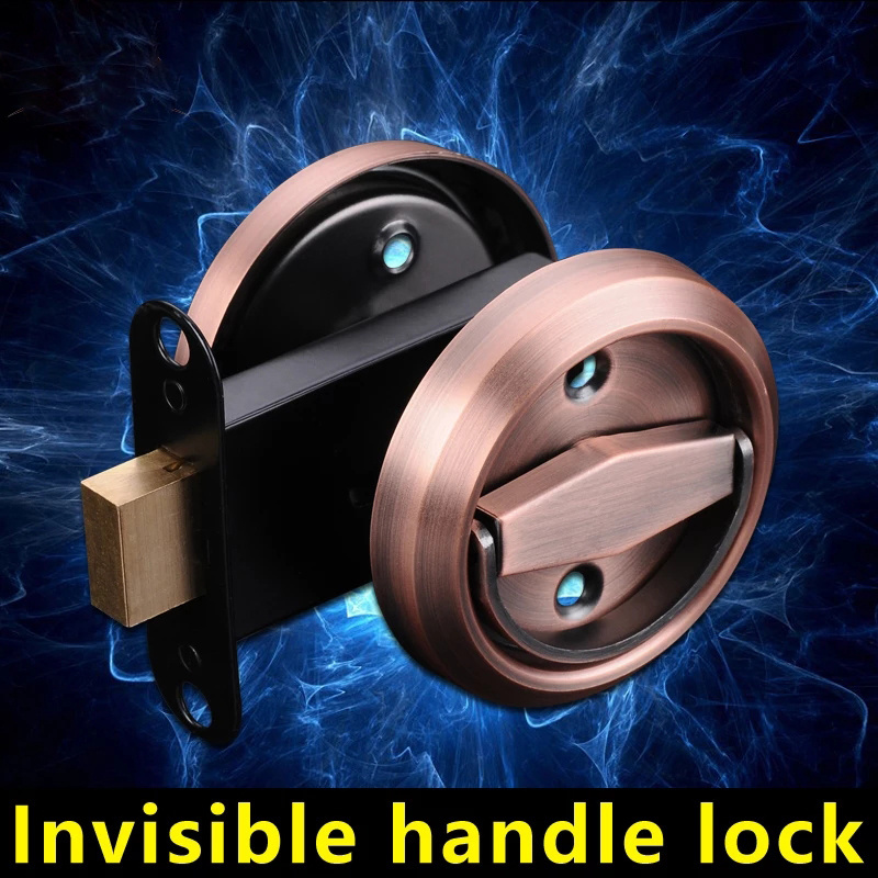 Double-sided Lock Stainless Steel 304 Recessed Invisible Cup Handle Privacy Hidden Door Cabinet Pulls Fire Proof Locks