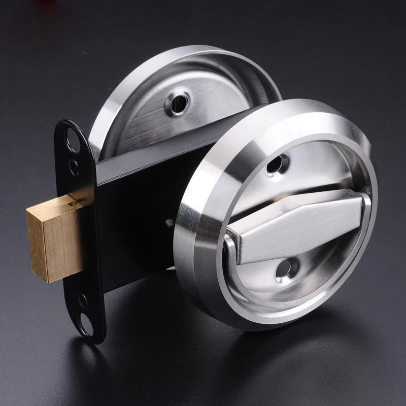 201/304 stainless steel cerradura deadbolt square cavity sliding privacy Double Turn Entrance Sliding pocket door lock