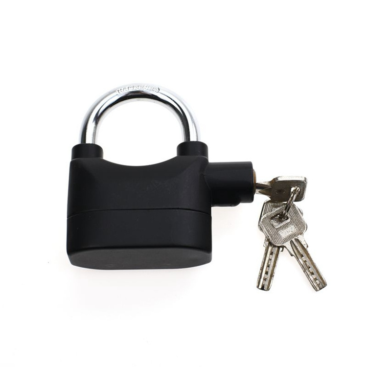 High decibel alarm padlock anti-theft high-quality heavy-duty waterproof anti-theft alarm lock with key padlock