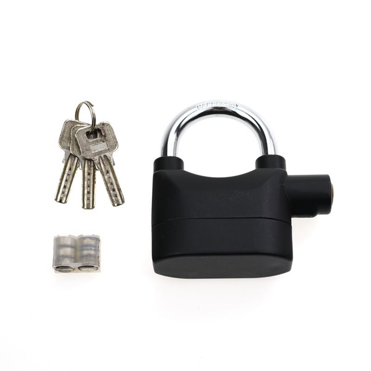 High decibel alarm padlock anti-theft high-quality heavy-duty waterproof anti-theft alarm lock with key padlock