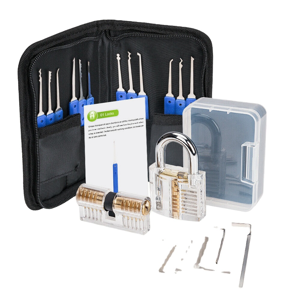 17pcs SUS304 Material Locksmith Lock Pick tools Lock picking pick Set with  padlock