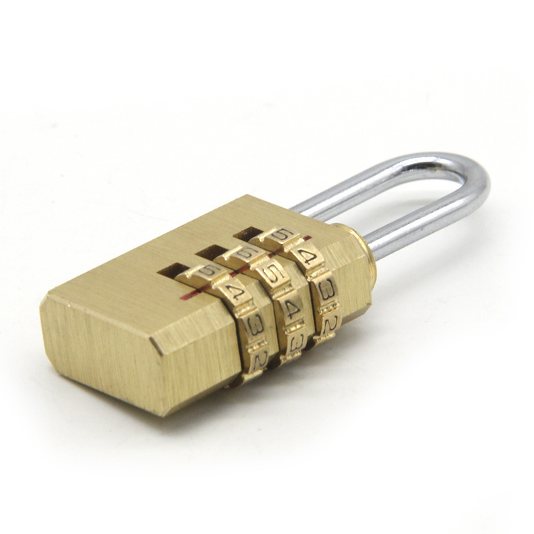 Portable 3/4 Digit Letter Number lock Brass Combination Padlock  Luggage Gym Suitcase Lock