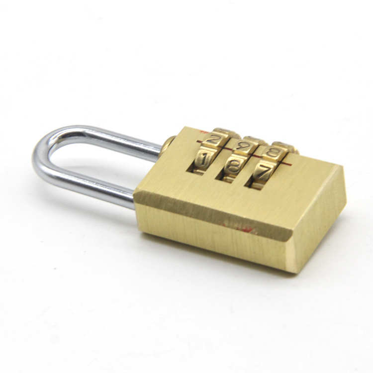 Portable 3/4 Digit Letter Number lock Brass Combination Padlock  Luggage Gym Suitcase Lock