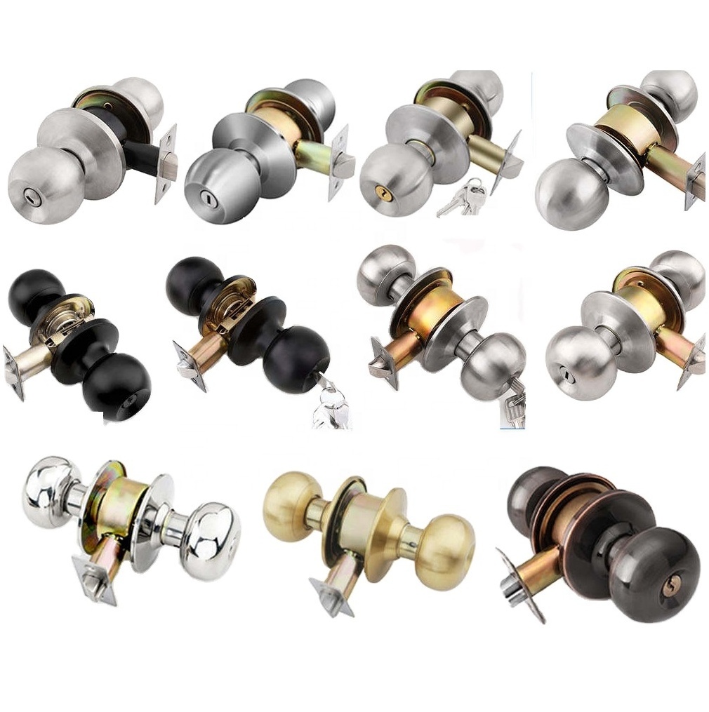 Grade 1/2/3 Residential Entrance Privacy Bathroom Bedroom Interior doorknobs Safe Tubular Cylindrical knob Door Lock