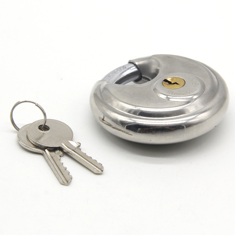 Solid hardened chromed  Waterproof High Quality Stainless Steel 50-90mm Disc Padlock