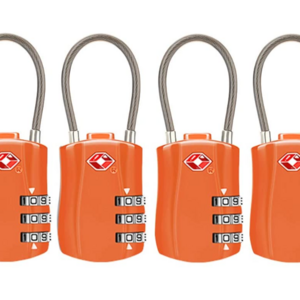 Orange Color Suitcases TSA padlock Approved Travel Combination Cable Luggage Locks