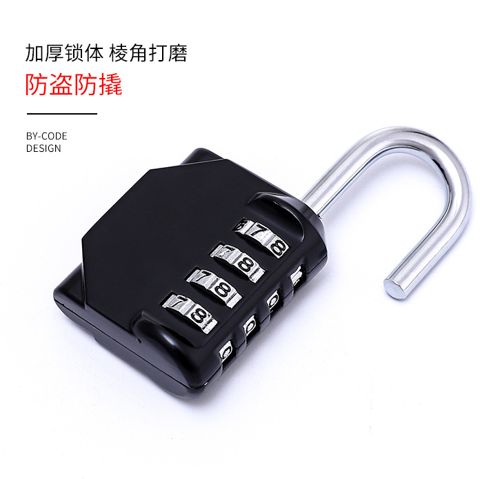 Hot Selling Resettable Zinc Alloy 4 Digit padlock Black Combination padlock School Gym Cabinet code Pad Locks