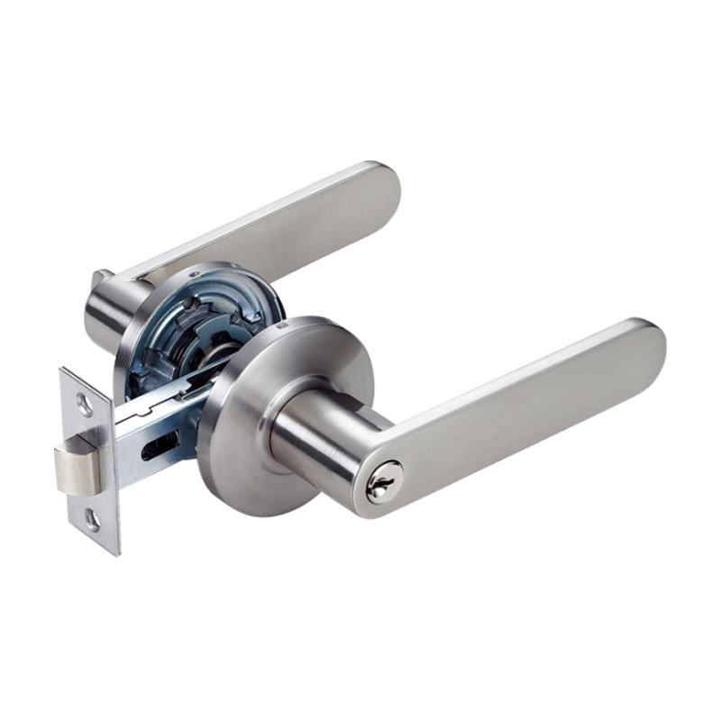 SN Exterior Entrance privacy passage dummy bathroom door Lever Square Satin nickel Handles Cerradura De Pomo Tubular Latch Lock