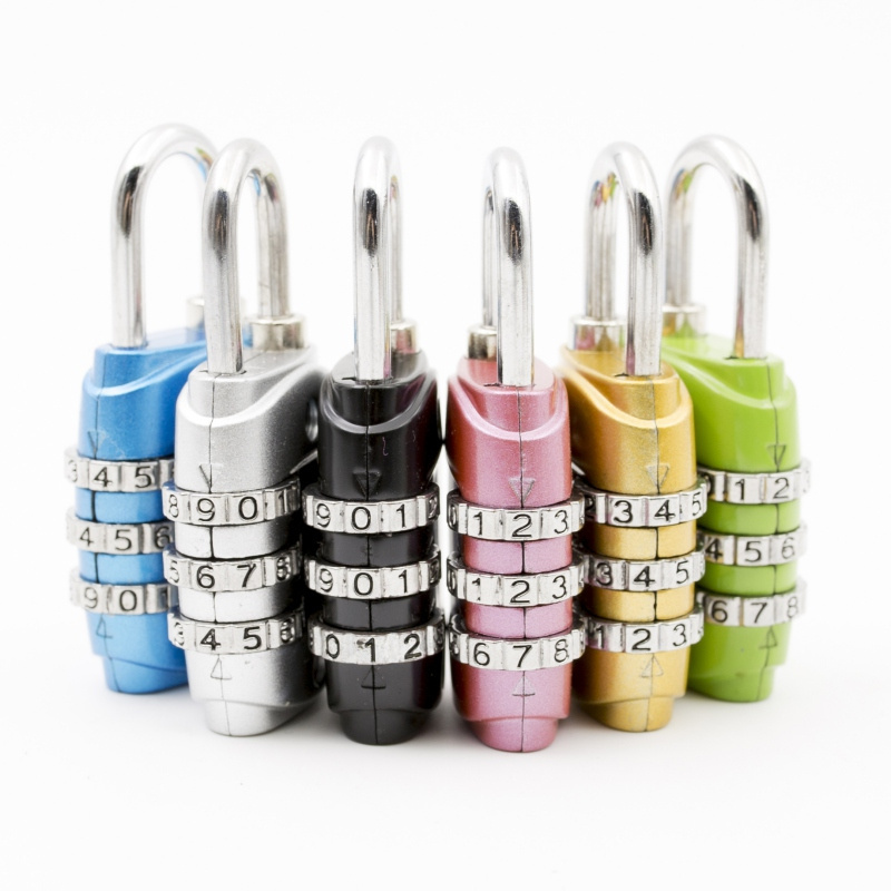 3 Dial Digit TSA Resettable Password Mini Suitcase Luggage Metal Code Combination Padlocks Pad Locks