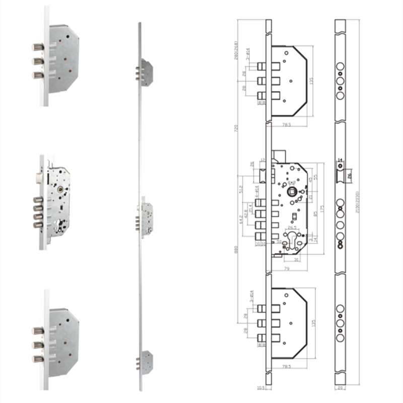 3201B-TB new design security door latch lock spain euro mortise door lock body cylinder german door lock