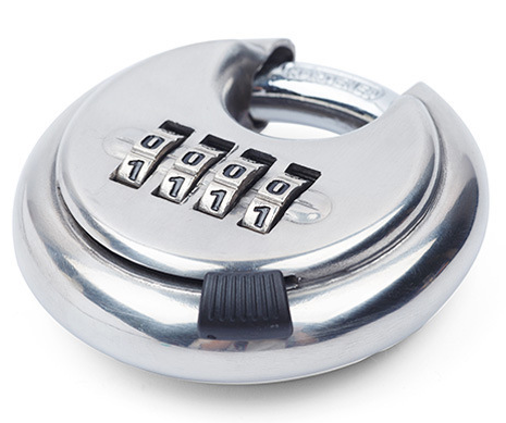 Heavy Duty 4-Digit Stainless Steel 304 Weatherproof Keyless password disc padlock 90mm