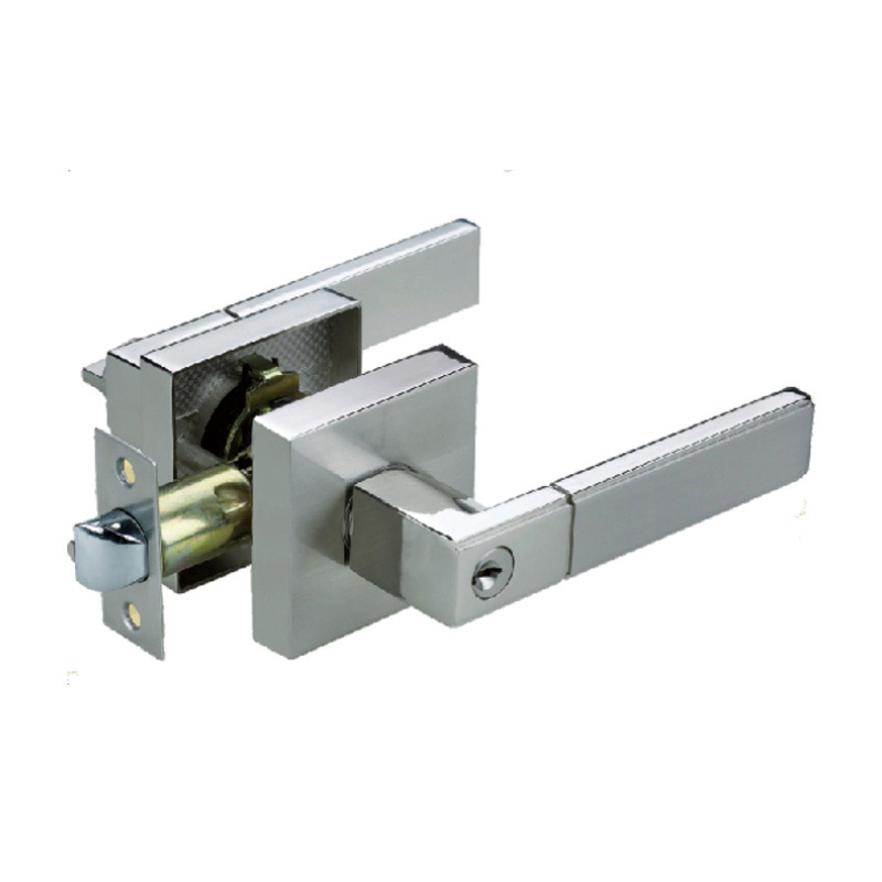 Safe tubular mechanism double sided door handle lever lock korean door lock