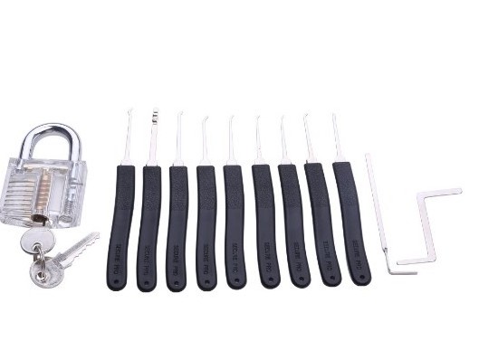 17pcs SUS304 Material Locksmith Lock Pick tools Lock picking pick Set with  padlock