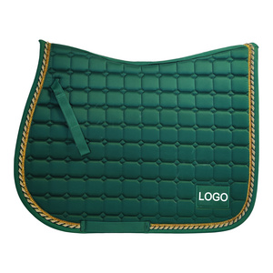 Professional Manufacturer Equestrian Products Horse Saddle Blanket Customized Logo Satin Fabric Jumping Saddle Pads