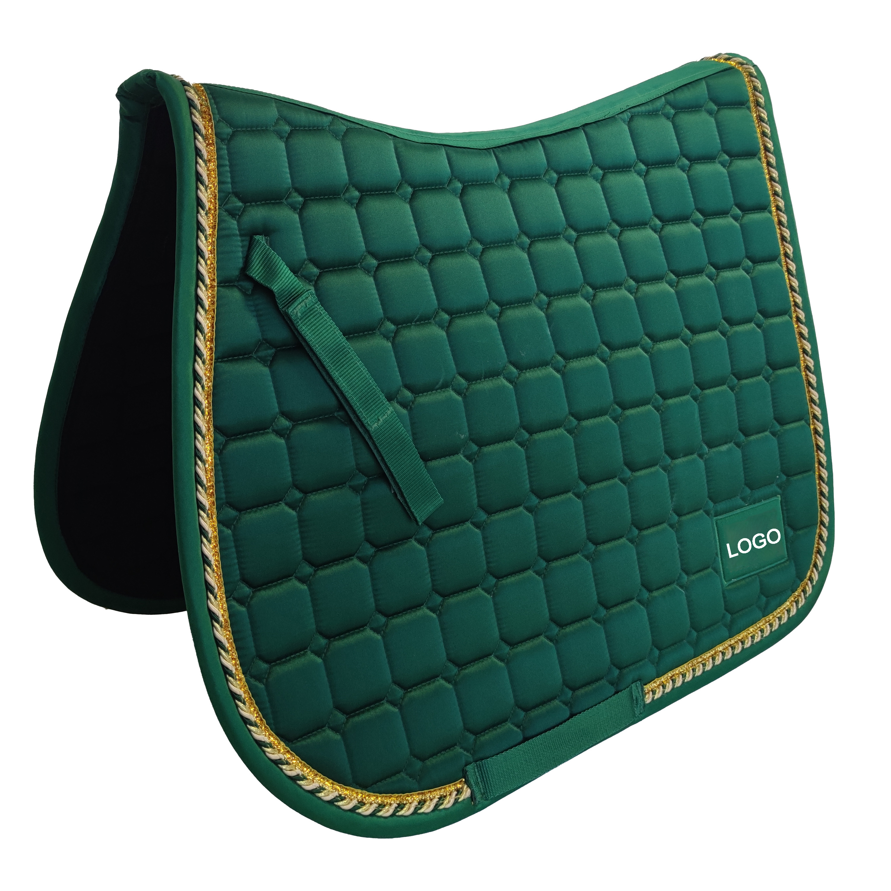 Professional Manufacturer Equestrian Products Horse Saddle Blanket Customized Logo Satin Fabric Jumping Saddle Pads