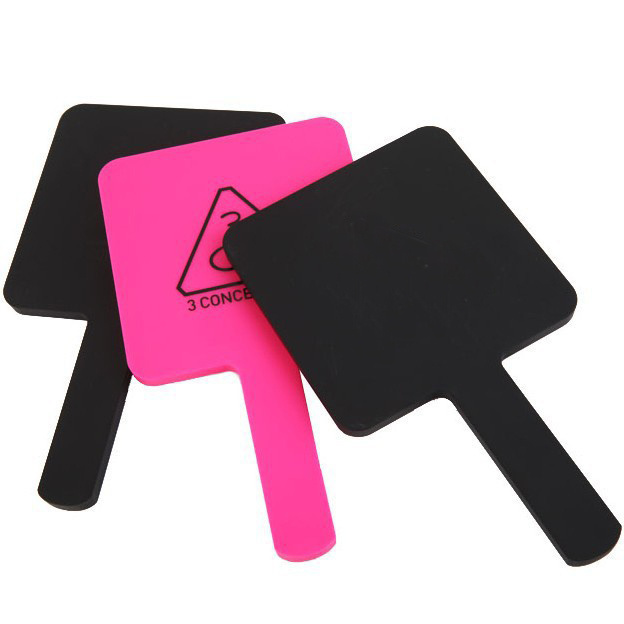 Small MOQ custom logo square shapes cosmetic cute pink hand mirrors private label wholesale bulk salon hand held mirror