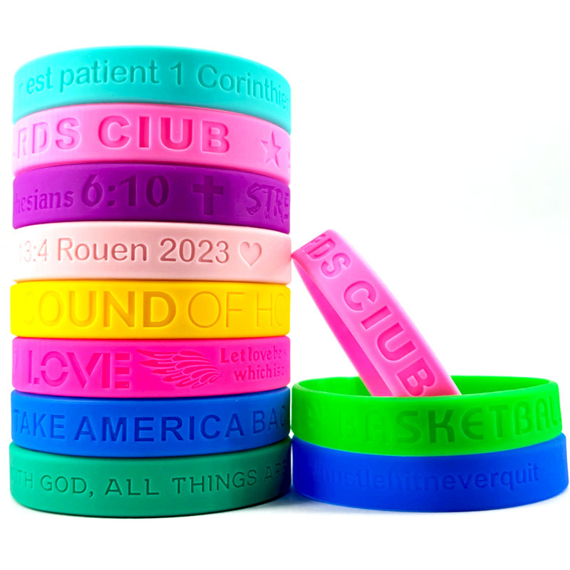 Customized Product Pattern Logo Custom Silicone Rubber Material Best Personalised Wristbands With Logo Custom