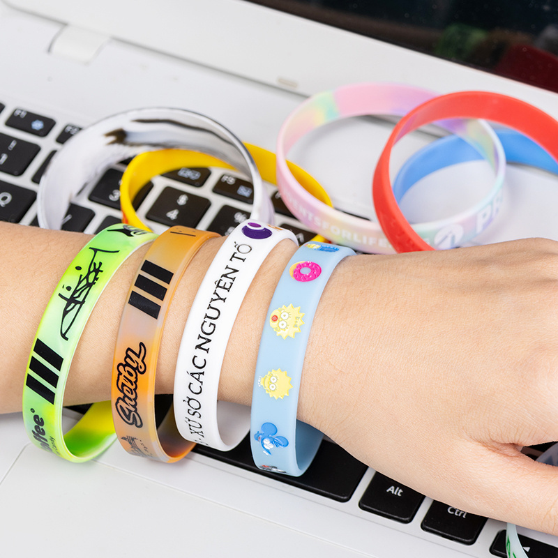 Custom Printing Debossed Embossed Silicon Bracelet, Customised Event Rubber Wrist Bands Silicone Wristbands