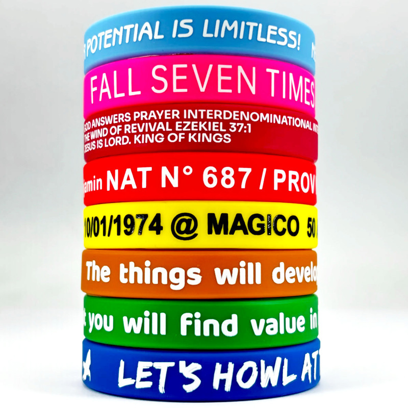 Customized Product Pattern Logo Custom Silicone Rubber Material Best Personalised Wristbands With Logo Custom