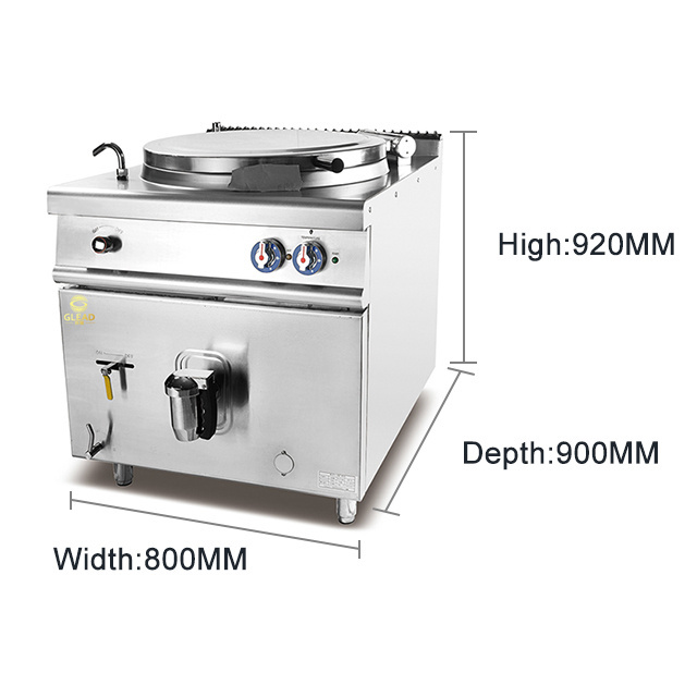 100 150 L Boiling Pan Tilting With Mixer 150Ltr Pot Tilt Open Jacketed Lpg Gas Wheat With Gas Indirect Jacket Heating