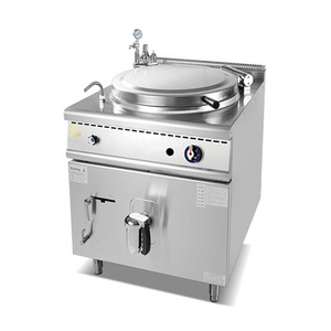 100 150 L Boiling Pan Tilting With Mixer 150Ltr Pot Tilt Open Jacketed Lpg Gas Wheat With Gas Indirect Jacket Heating