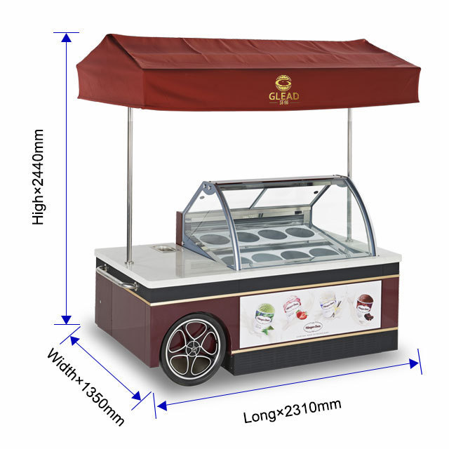 Ice Mobile Food Truck Electric Food Three-Wheel Refrigerator Generator'S Centerpiece Cream Food Ice Cream Trucks For Sale