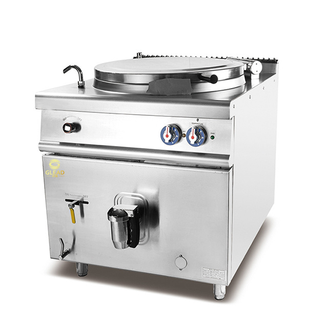 100 150 L Boiling Pan Tilting With Mixer 150Ltr Pot Tilt Open Jacketed Lpg Gas Wheat With Gas Indirect Jacket Heating