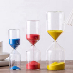 Cylindrical Shape Transparent Hourglass Glass Sand Clock Home Decor 5/15/30 Minute Glass Hourglass Sand Watch Timer