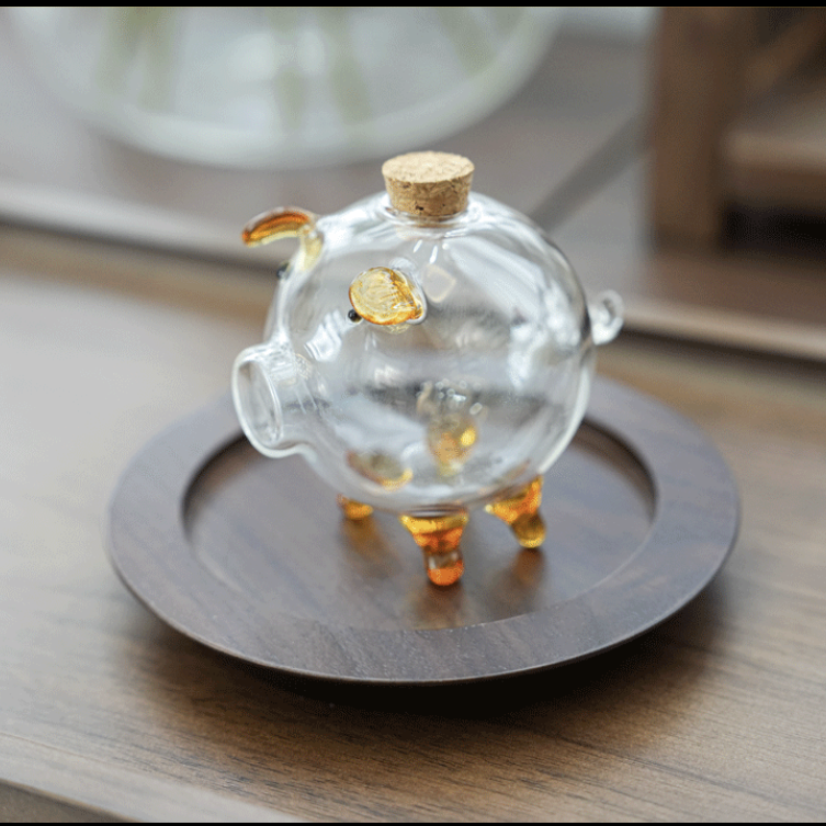 Creative Piggy Pig Design Glass Saving Jar Cute Home Practical Saving Glass Jar Storage Box Glass Piggy Bank