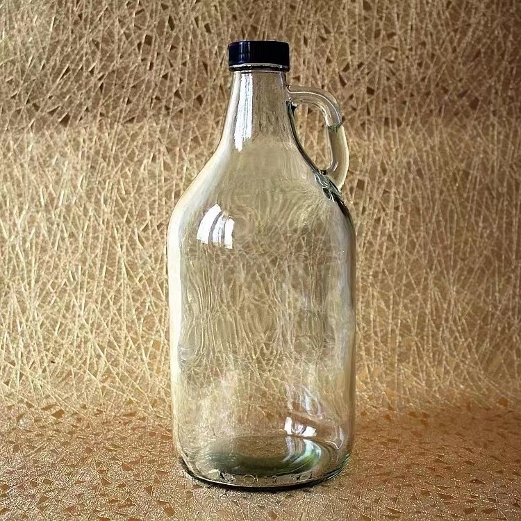 Wholesale Large Size 32oz Wine Beer Growler One Gallon Glass Jug California Wine Glass Bottle With Screw Lids