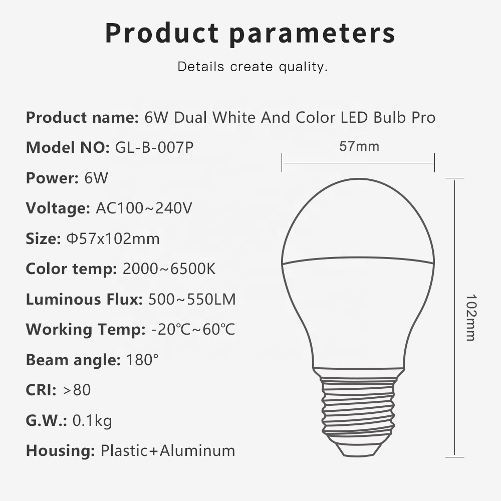 Gledopto GL-B-007P RGBCCT ZigBee Filament Bulb SmartThings Enabled Siri Light Bulb Dimmable Smart Lights That Work With Alexa