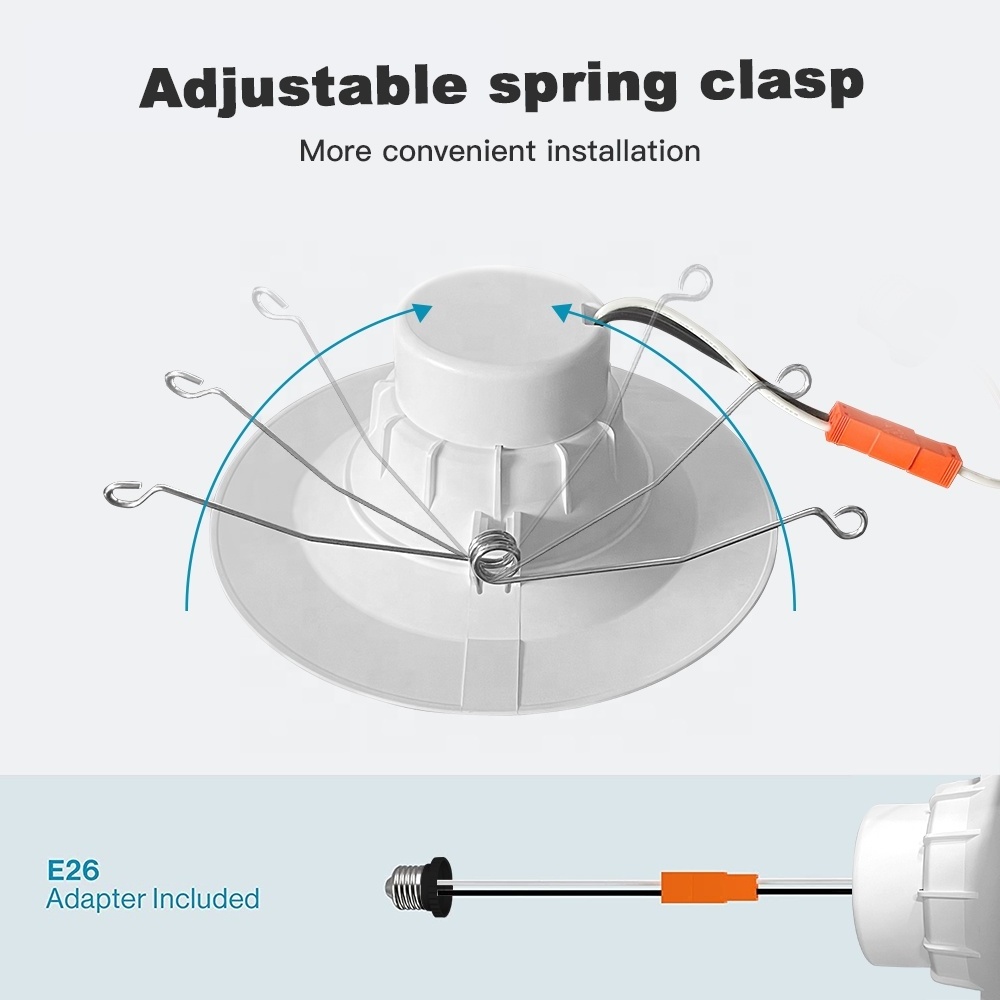 GL-D-008P Gledopto ZigBee 3.0 Recessed Downlight 9W RGBCCT Smart Recessed Lighting with E26 Connector LED Downlight for Retrofit