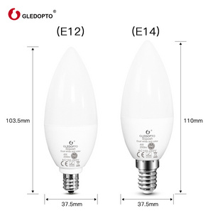 Gledopto  dimmable  E14 E12 smart Edison Bulb Zigbee RGB CCT 4W Smart LED Candle Bulb